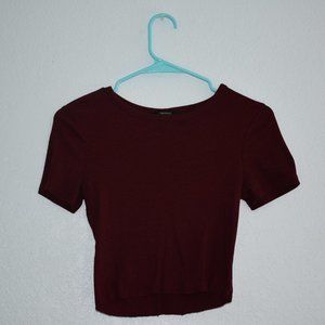 forever 21 maroon crop top